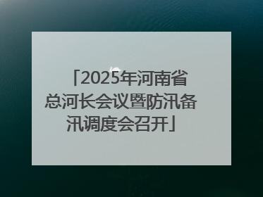 2025年河南省总河长会议暨防汛备汛调度会召开