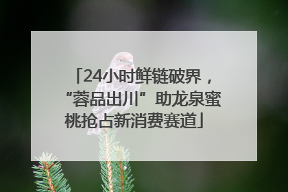 24小时鲜链破界，“蓉品出川”助龙泉蜜桃抢占新消费赛道