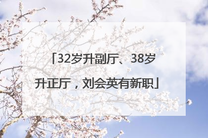 32岁升副厅、38岁升正厅，刘会英有新职