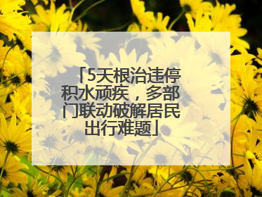 5天根治违停积水顽疾，多部门联动破解居民出行难题