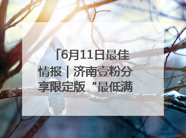6月11日最佳情报｜济南壹粉分享限定版“最低满月”！恭喜