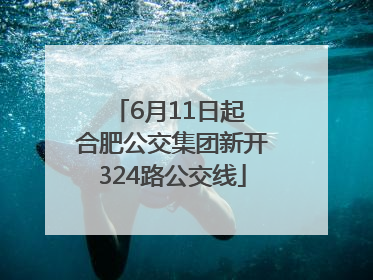 6月11日起 合肥公交集团新开324路公交线