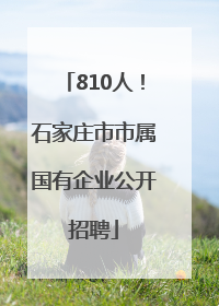 810人！石家庄市市属国有企业公开招聘